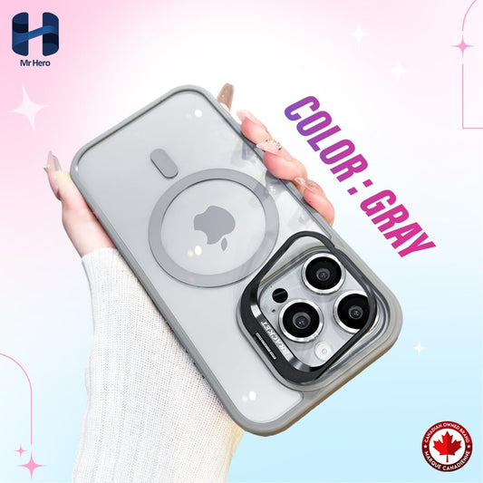 Mr Hero Phone Case Compatible with iPhone 15 Pro – MagSafe Compatible, Military Grade Shockproof, Back Lens Kickstand, Sliding Camera Cover, Slim Protective iPhone Phone Case