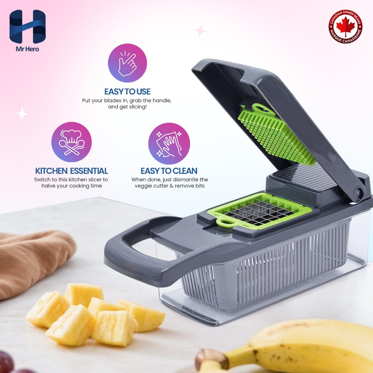 Mr Hero Vegetable Chopper & Slicer – 16-in-1 Multifunctional Tool