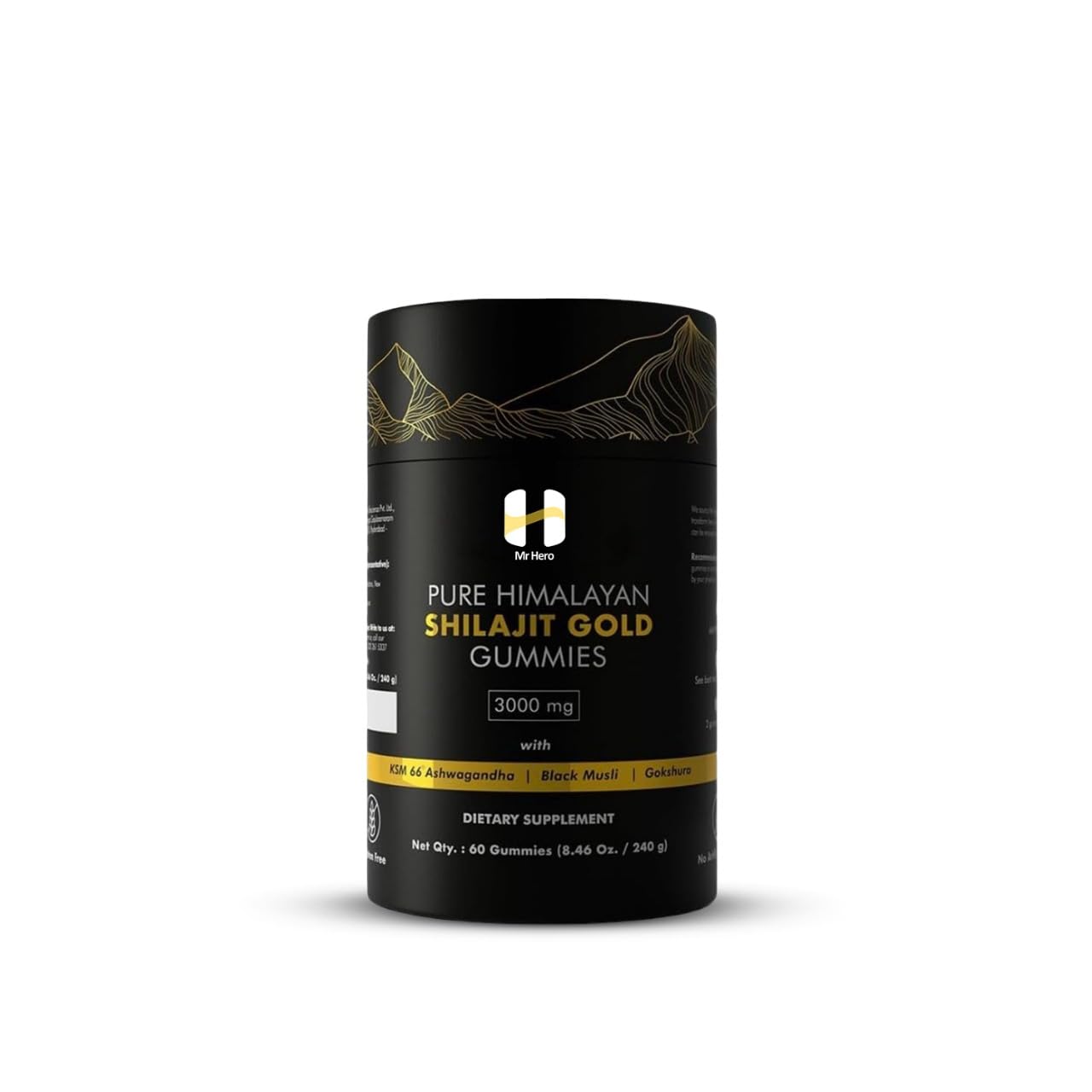 Mr Hero Shilajit Gummies – Organic Himalayan Shilajit Gummies Gold 3000mg – Energy, Stamina & Strength Support for Men & Women – Natural Herbal Supplement – 60 Gummies