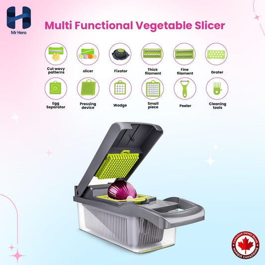 Mr Hero Vegetable Chopper & Slicer – 16-in-1 Multifunctional Tool