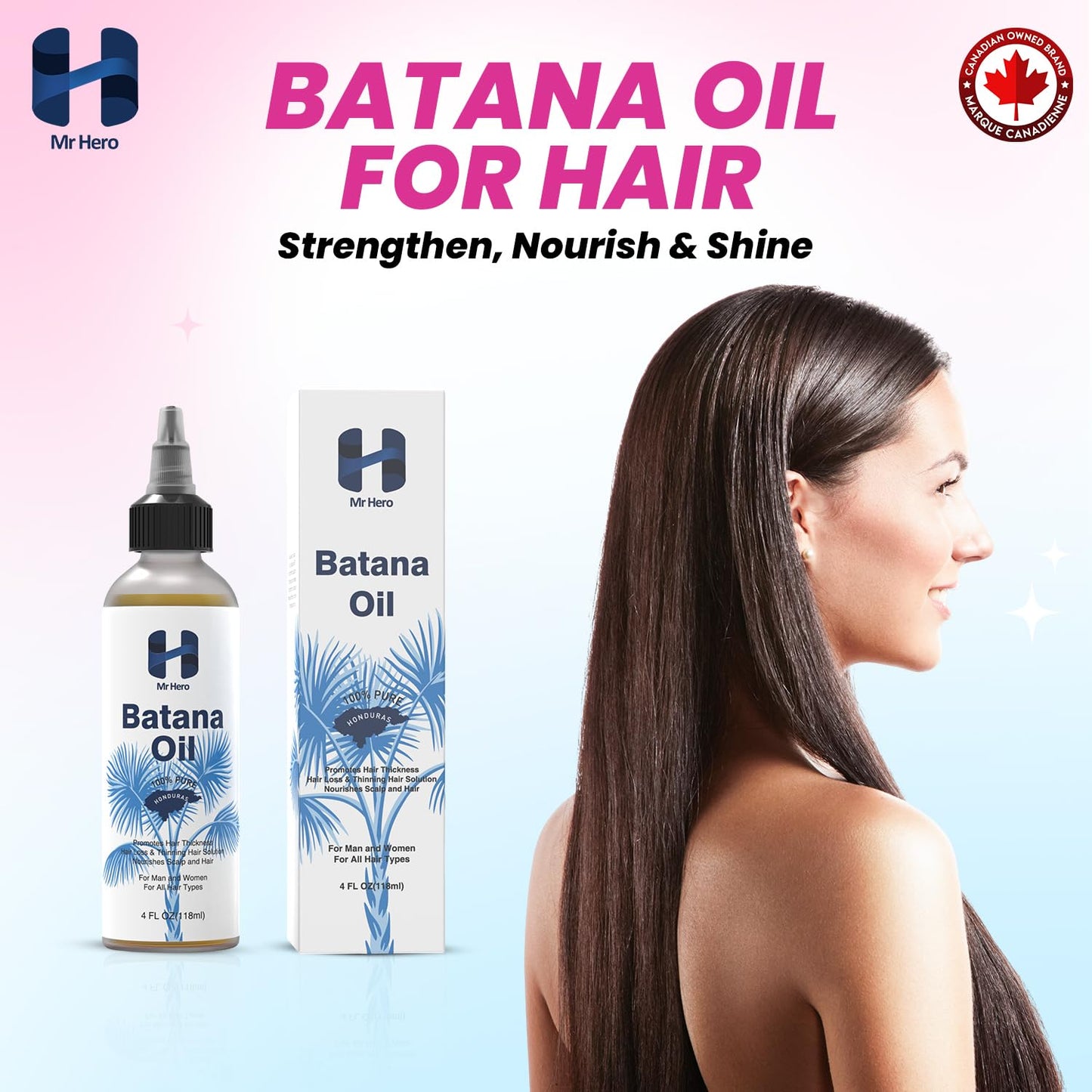 Mr Hero Batana Hair Oil – 100% Pure & Raw Oil For Hair – Natural Hair Oil for Growth, Thicker, Stronger & Healthier Hair – Cold Pressed, Unrefined Premium Hair Oil