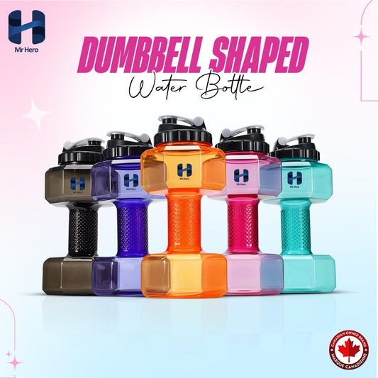 Mr Hero Dumbbell Water Bottle – 2.2L Large Gym Water Jug, Leakproof BPA-Free Fitness Water Bottle for Workout, Sports & Daily Hydration