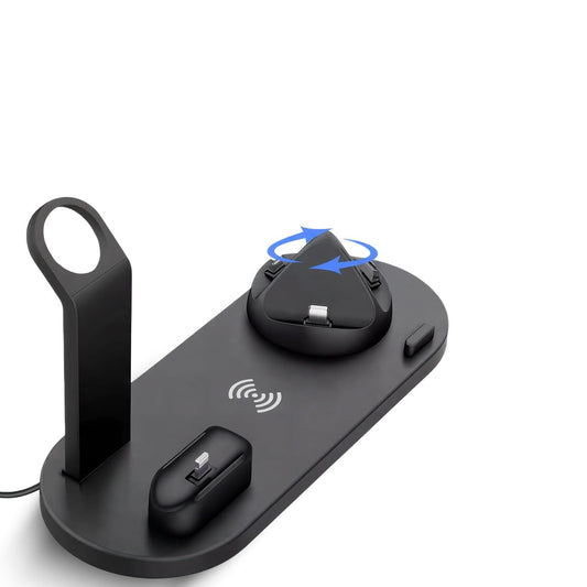 Mr Hero 3-in-1 Wireless Phone Charger Station – Fast Dock for iPhone, Samsung, Apple Watch & AirPods, MagSafe Compatible, Foldable USB-C Powered