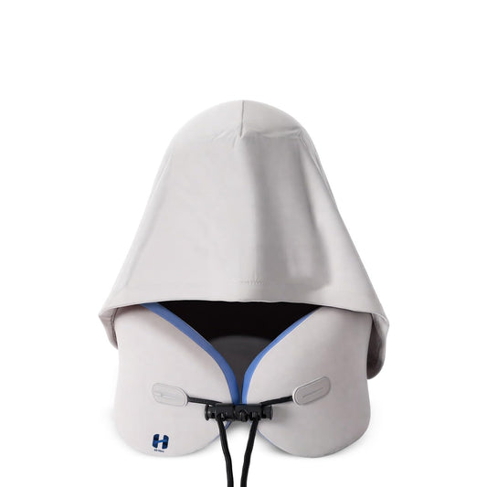 Mr Hero Neck Pillow with Hood – Travel Pillow with 360° Support & Shading Hoodie, Soft Memory Foam Airplane Pillow for Flight, Car & Office Naps – Portable Lightweight Design