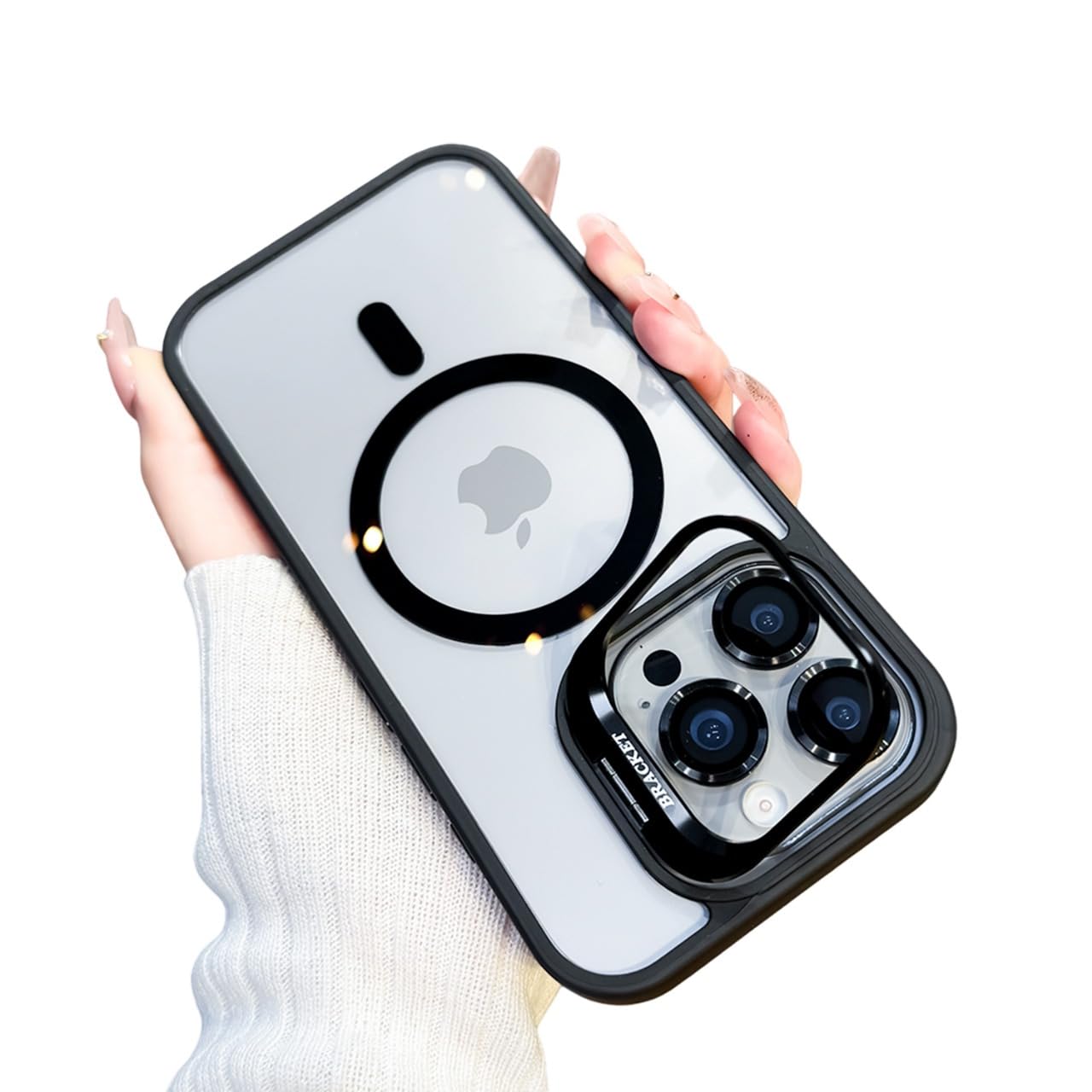 Mr Hero Phone Case Compatible with iPhone 15 Pro – MagSafe Compatible, Military Grade Shockproof, Back Lens Kickstand, Sliding Camera Cover, Slim Protective iPhone Phone Case